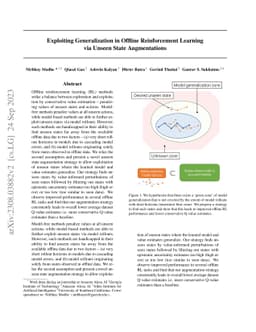 Exploiting Generalization in Offline Reinforcement Learning via Unseen
  State Augmentations