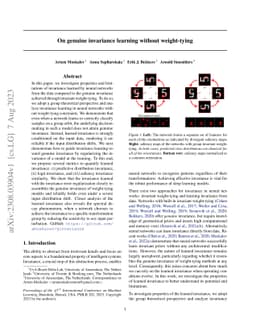 On genuine invariance learning without weight-tying