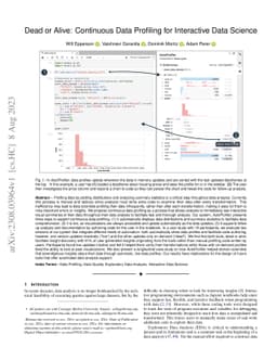 Dead or Alive: Continuous Data Profiling for Interactive Data Science