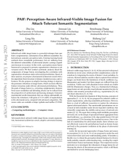 PAIF: Perception-Aware Infrared-Visible Image Fusion for Attack-Tolerant
  Semantic Segmentation