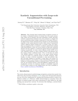 Synthetic Augmentation with Large-scale Unconditional Pre-training