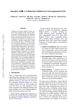 Gentopia: A Collaborative Platform for Tool-Augmented LLMs