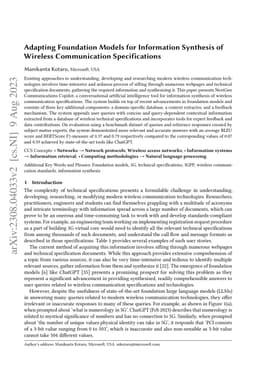 Adapting Foundation Models for Information Synthesis of Wireless
  Communication Specifications
