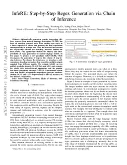 InfeRE: Step-by-Step Regex Generation via Chain of Inference