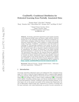 ConDistFL: Conditional Distillation for Federated Learning from
  Partially Annotated Data