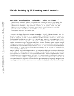 Parallel Learning by Multitasking Neural Networks