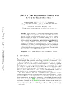 I-WAS: a Data Augmentation Method with GPT-2 for Simile Detection