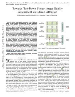 Towards Top-Down Stereo Image Quality Assessment via Stereo Attention