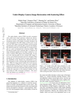 Under-Display Camera Image Restoration with Scattering Effect