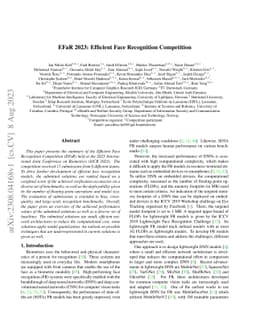 EFaR 2023: Efficient Face Recognition Competition