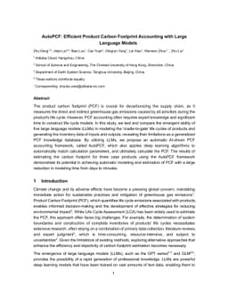 AutoPCF: Efficient Product Carbon Footprint Accounting with Large
  Language Models