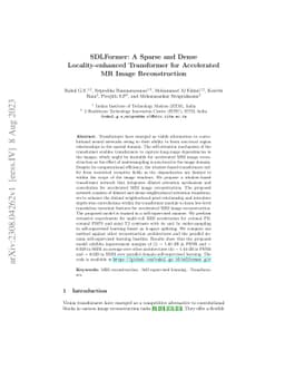 SDLFormer: A Sparse and Dense Locality-enhanced Transformer for
  Accelerated MR Image Reconstruction