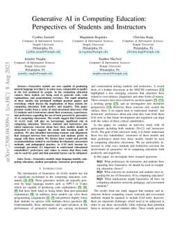 Generative AI in Computing Education: Perspectives of Students and
  Instructors