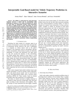 Interpretable Goal-Based model for Vehicle Trajectory Prediction in
  Interactive Scenarios