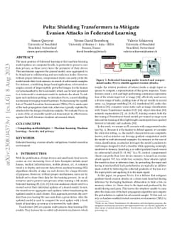 Pelta: Shielding Transformers to Mitigate Evasion Attacks in Federated
  Learning