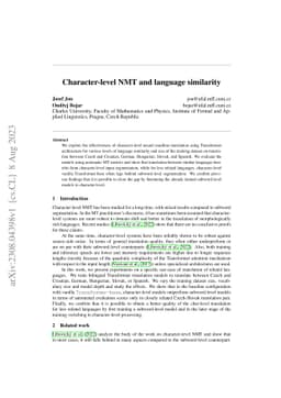 Character-level NMT and language similarity