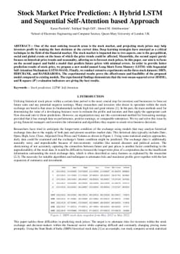 Stock Market Price Prediction: A Hybrid LSTM and Sequential
  Self-Attention based Approach