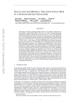 SILO Language Models: Isolating Legal Risk In a Nonparametric Datastore