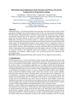 Blockchain-based Optimized Client Selection and Privacy Preserved
  Framework for Federated Learning