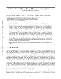 A Critical Review of Physics-Informed Machine Learning Applications in
  Subsurface Energy Systems