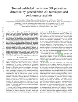 Toward unlabeled multi-view 3D pedestrian detection by generalizable AI:
  techniques and performance analysis