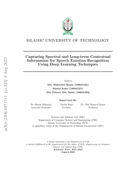 Capturing Spectral and Long-term Contextual Information for Speech
  Emotion Recognition Using Deep Learning Techniques