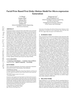 Facial Prior Based First Order Motion Model for Micro-expression
  Generation