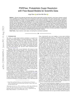 PSRFlow: Probabilistic Super Resolution with Flow-Based Models for
  Scientific Data