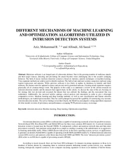 Different Mechanisms of Machine Learning and Optimization Algorithms
  Utilized in Intrusion Detection Systems