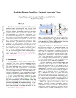 Rendering Humans from Object-Occluded Monocular Videos