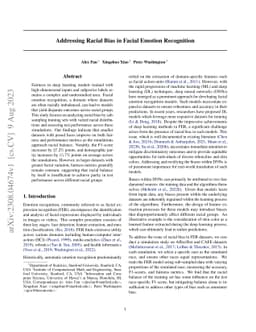 Addressing Racial Bias in Facial Emotion Recognition