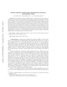 Finite Element Operator Network for Solving Elliptic-type parametric PDEs