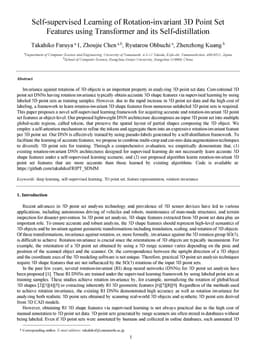 Self-supervised Learning of Rotation-invariant 3D Point Set Features
  using Transformer and its Self-distillation