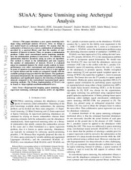SUnAA: Sparse Unmixing using Archetypal Analysis