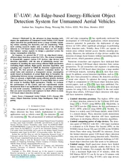 E$^3$-UAV: An Edge-based Energy-Efficient Object Detection System for
  Unmanned Aerial Vehicles