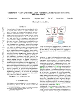 Multi-View Fusion and Distillation for Subgrade Distresses Detection
  based on 3D-GPR