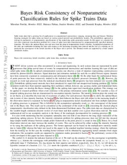 Bayes Risk Consistency of Nonparametric Classification Rules for Spike
  Trains Data
