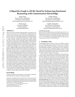 A Bipartite Graph is All We Need for Enhancing Emotional Reasoning with
  Commonsense Knowledge