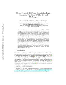 Neuro-Symbolic RDF and Description Logic Reasoners: The State-Of-The-Art
  and Challenges