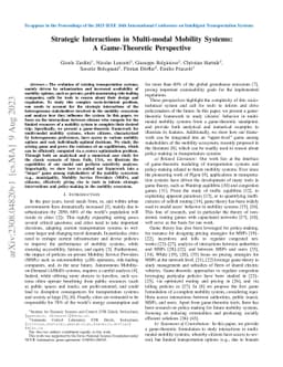 Strategic Interactions in Multi-modal Mobility Systems: A Game-Theoretic
  Perspective