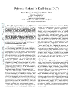Fairness Notions in DAG-based DLTs