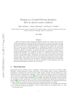 Merging in a Coupled Driving Simulator: How do drivers resolve
  conflicts?