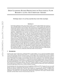 Deep Learning-Based Prediction of Fractional Flow Reserve along the
  Coronary Artery