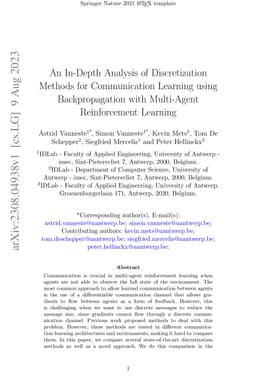 An In-Depth Analysis of Discretization Methods for Communication
  Learning using Backpropagation with Multi-Agent Reinforcement Learning