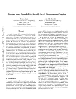 Gaussian Image Anomaly Detection with Greedy Eigencomponent Selection