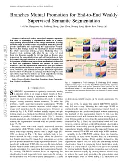 Branches Mutual Promotion for End-to-End Weakly Supervised Semantic
  Segmentation