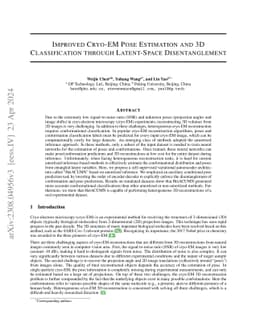 Improved Cryo-EM Pose Estimation and 3D Classification through
  Latent-Space Disentanglement
