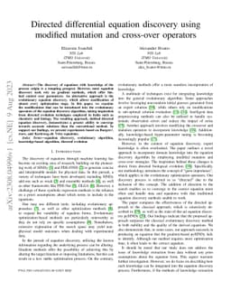 Directed differential equation discovery using modified mutation and
  cross-over operators