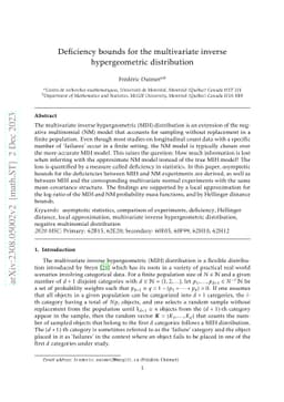 Deficiency bounds for the multivariate inverse hypergeometric
  distribution