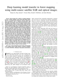 Deep Learning Model Transfer in Forest Mapping using Multi-source
  Satellite SAR and Optical Images
